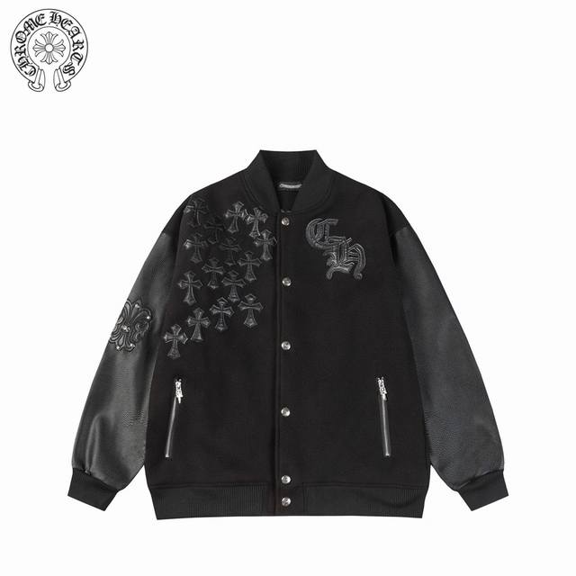 Chrome Hearts 25Fw Leather Embroidered Baseball Uniform - Heavy-duty hardware, 1
