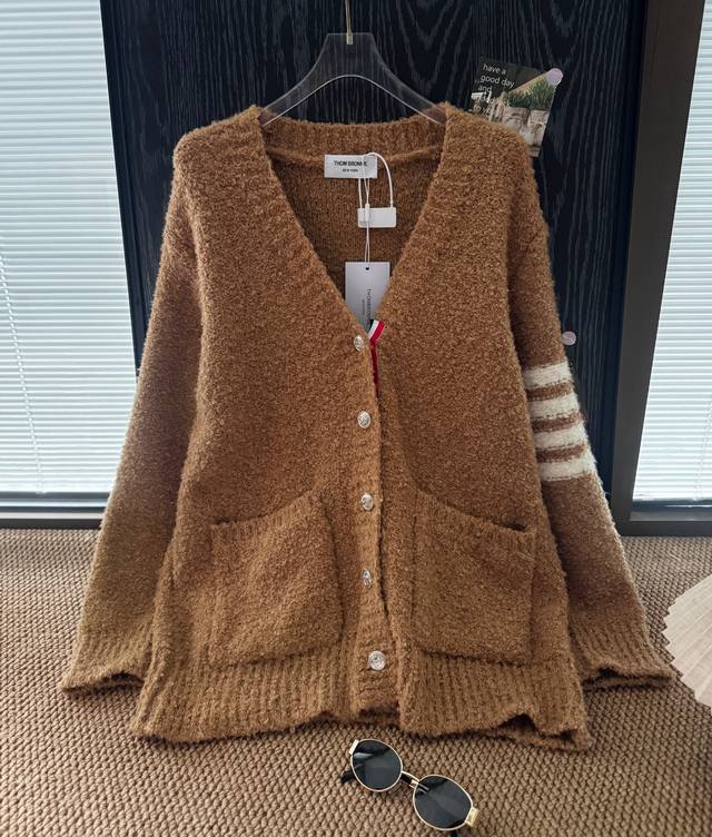 Price: Product Name: Tb Khaki Soft Terry Cloth Cardigan Jacket Size: ML Color: K