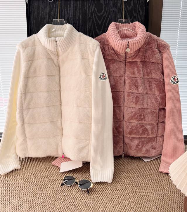Price: Product Name: Moncle* Teddy Fleece Patchwork Knit Down Jacket Size: ML Co