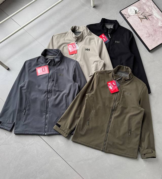 Haili Hansen 2025 New Outdoor Men's Stand Collar Fleece-Lined Softshell Jacket!