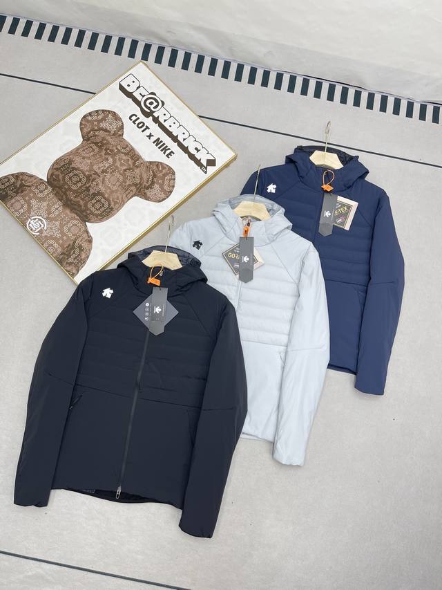 Descentegolf Golf Pro Series Unisex Lightweight Down Jacket with Hood and Zipper