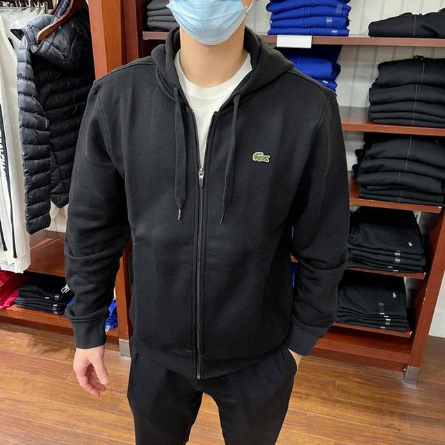 Crocodile Zipper Hooded Fleece Sweatshirt, original factory overrun, high qualit