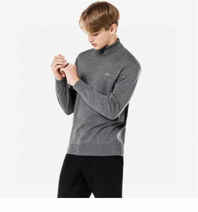 Lac0Ste Lacoste Men's 2025 Autumn/Winter Wool Blend Turtleneck Sweater - A Must-