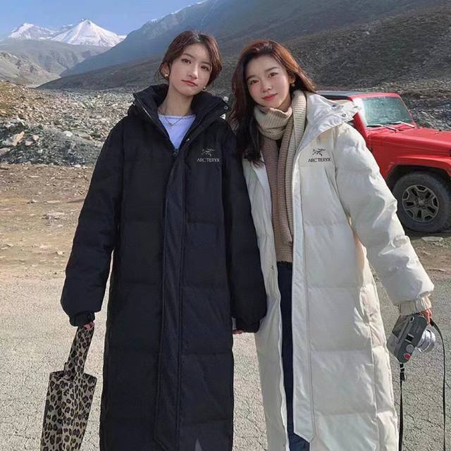 Arc'teryx Couple Hooded Long Down Jacket - Bulk Arrival! Made with premium 90% w