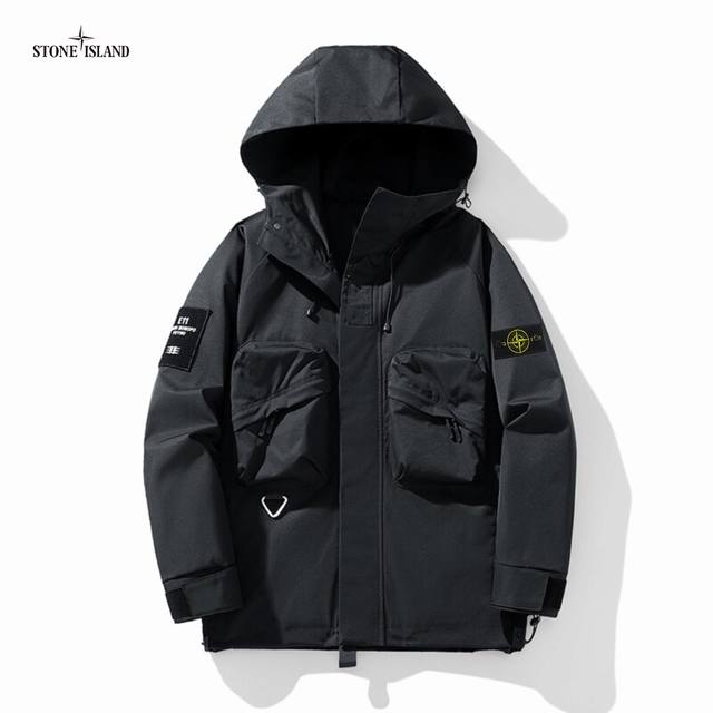 Stone Island 2025 Spring/Autumn Hong Kong Style Outdoor Hiking Breathable Loose-