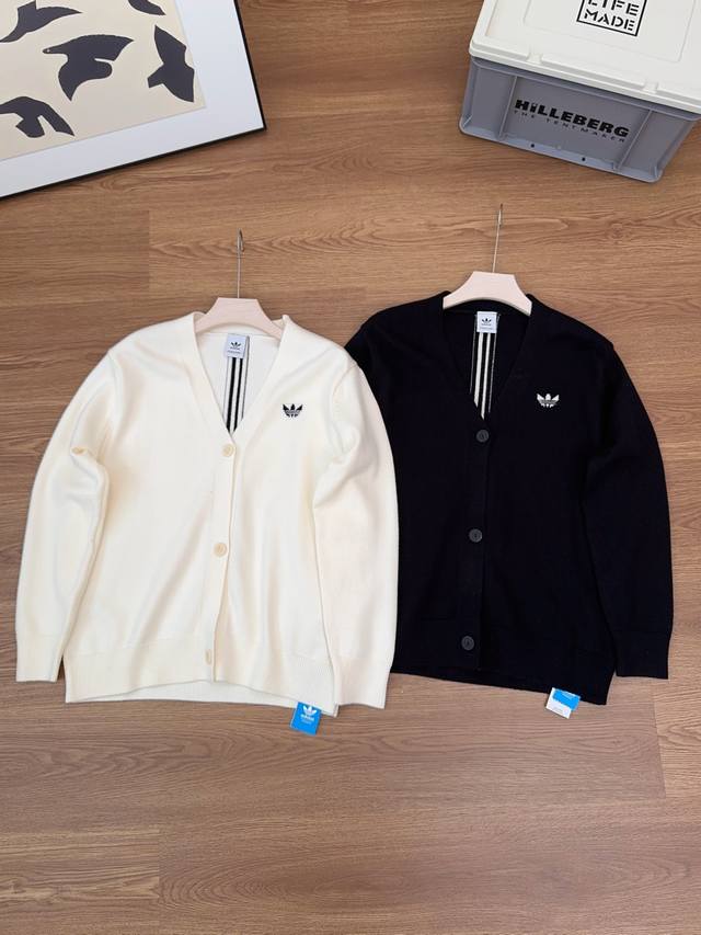 Adidas 2025 Fall/Winter Limited Edition Retro Preppy Style Solid Color Jacquard