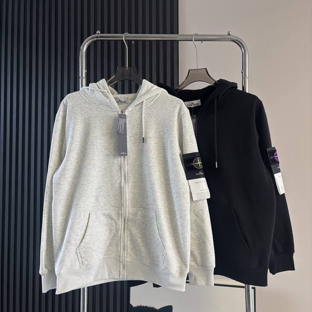 New Arrival! Stone Island Classic Basic Fleece-Lined Hooded Sweatshirt with Embl