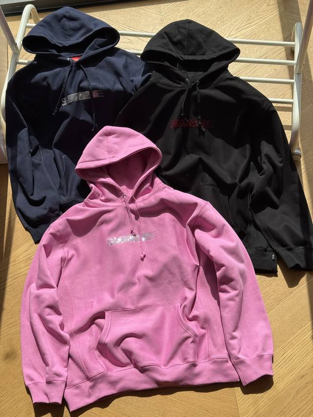 Supreme X Swarovski collaboration Fw25 Motion Logo Hooded Sweatshirt, unisex, rh