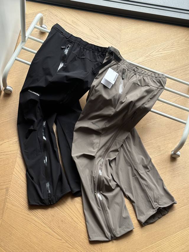 Salomon Slate lettering elastic waistband straight leg casual pants (same style