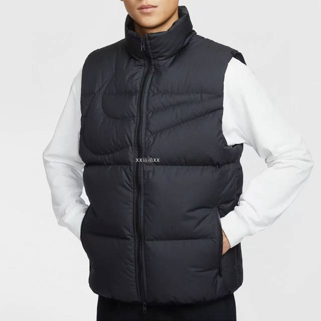 New Arrival! Nike Swoosh Stand Collar Down Vest! It looks amazing on, a must-hav