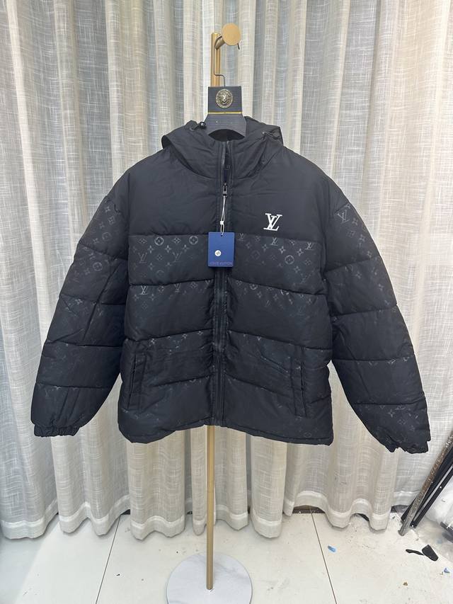 All sizes in stock Lv embroidered hooded thick down cotton coat Louis Vuitton mo