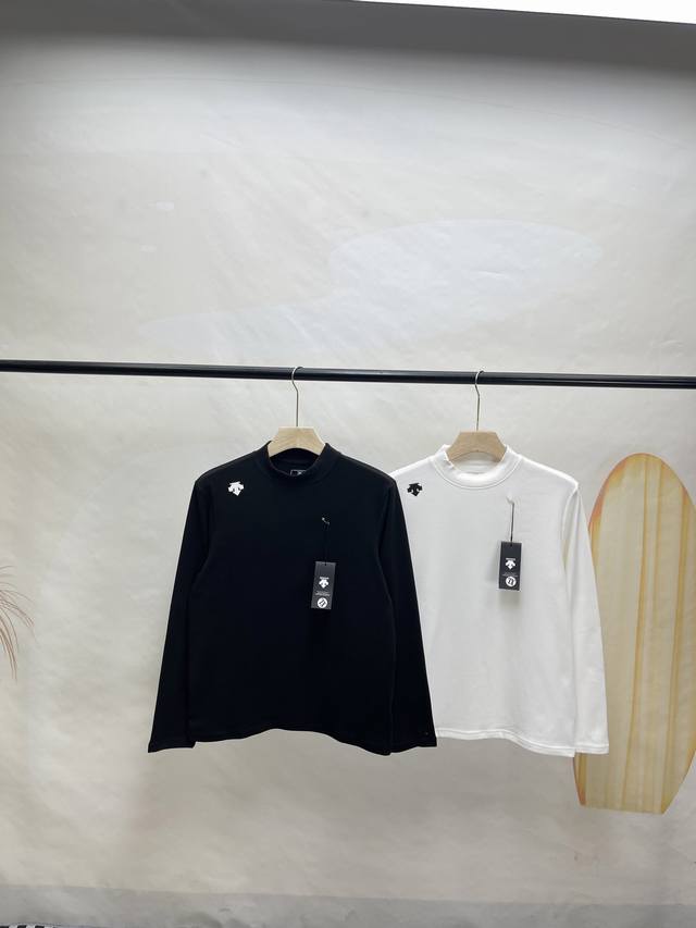 Descente Golf Pro Series Long-Sleeve T-Shirt with a silicone label on the front