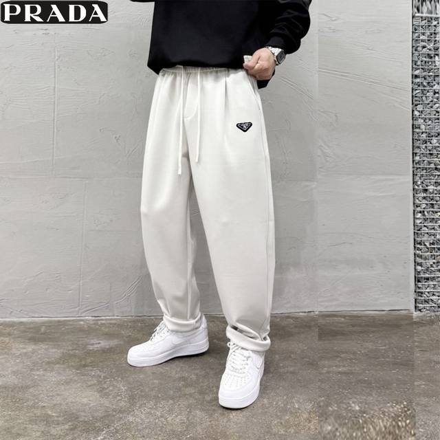 Prada Fall/Winter New Arrival, Unisex High-End Fashion Knitted Loose Casual Pant
