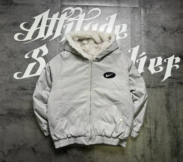Nike Winter Limited Edition Faux Mink Fleece Hooded Couple Jacket, Available in