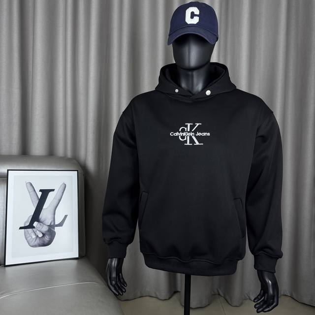 Exclusive Premium Spring/Autumn Classic Style CK 3D Embroidered Letter Logo Hood