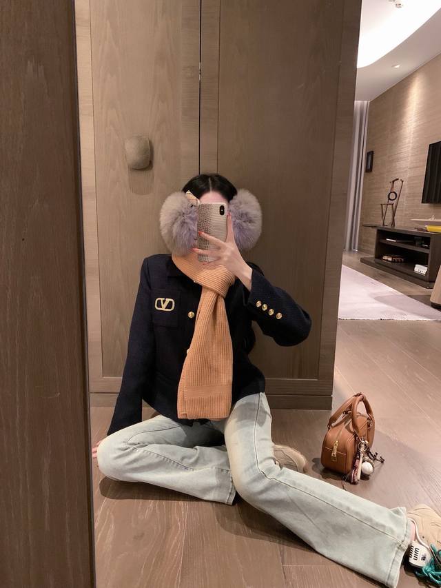 New Arrival! Valentin* Gold-thread Embroidered Letter Quilted Wool Jacket, Same