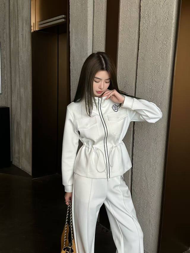 New Arrival Set Bc* Hooded drawstring waist jacket paired with elastic waist str