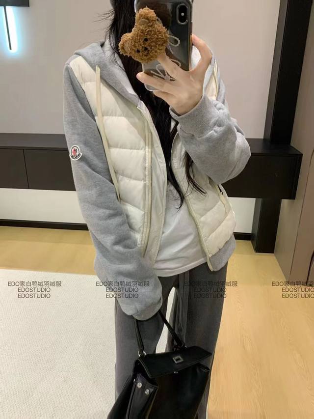 New Arrival! Moncle*R 2025Fw New Patchwork Sweatshirt Down Jacket! A classic and