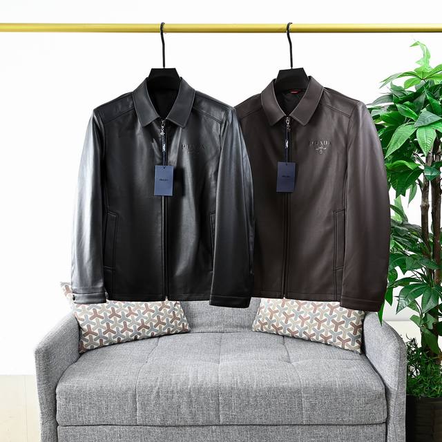 New Arrival, Order Number: 887# Prada Men's Premium Fashion Casual Leather Jacke