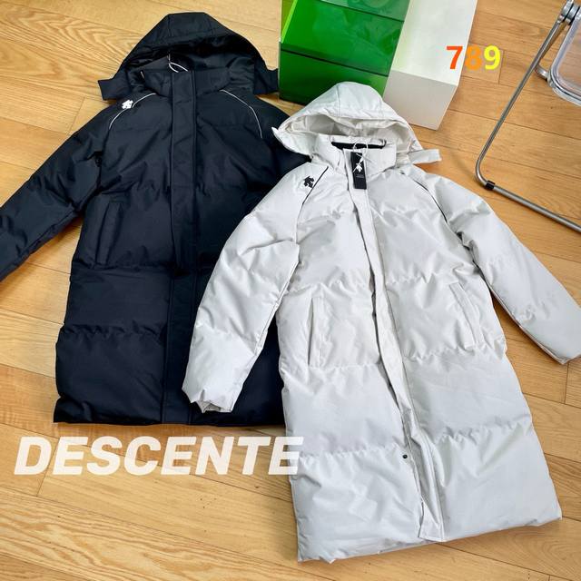 Descente Reflective Strip Graphene Down Cotton Jacket, Long Style, Men's & Women