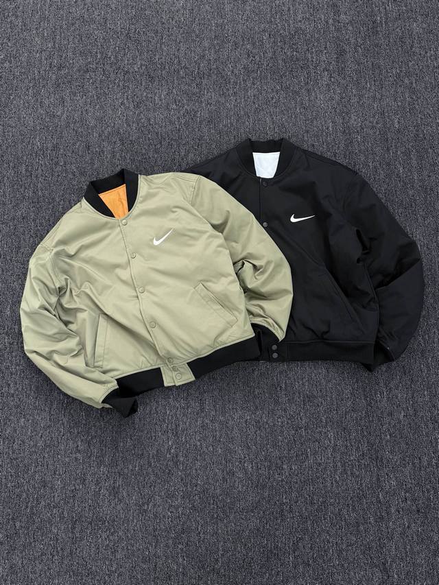 Nk X Stussy Collaboration Embroidered Reversible Stand Collar Cotton Jacket (Ddd