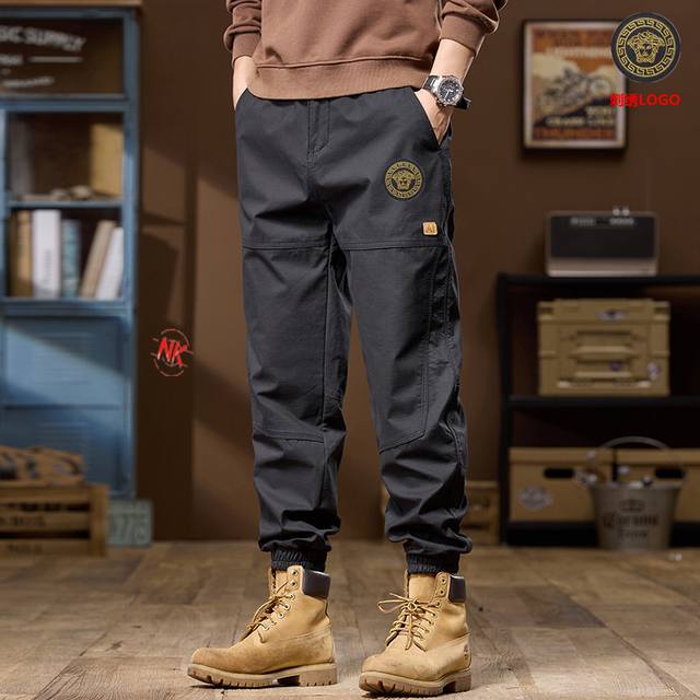 Fleece Lined +10 International Top Luxury Brand Versace New Harajuku Casual Carg