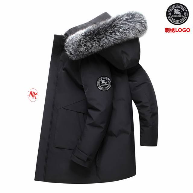 Embroidered Logo 90% White Duck Down Burberry White Duck Down Jacket! Short, gra