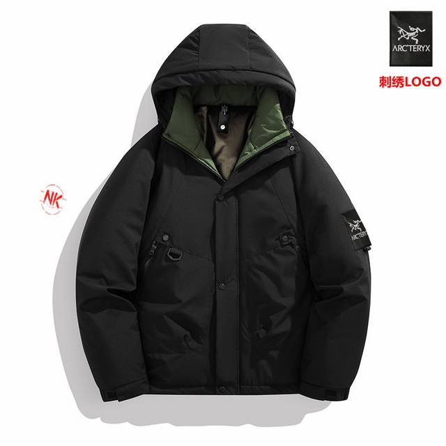 Embroidered Logo Arc'teryx Winter Series, Winter Outerwear, Stand-up Collar Cott