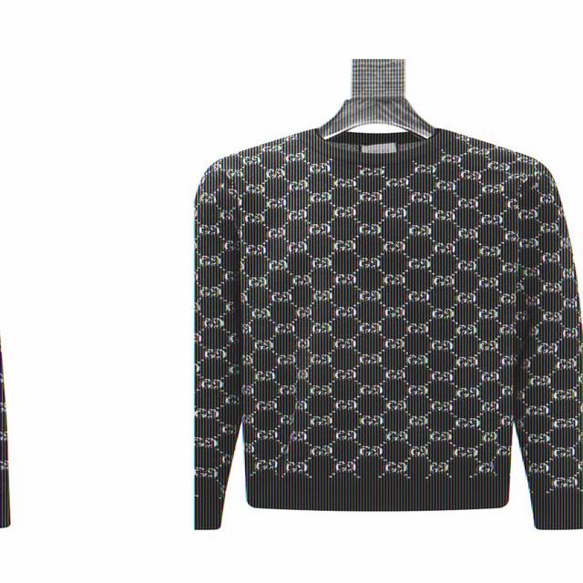 Gucci All-over Logo Jacquard Crew Neck Knit Sweater. This sweater from the Itali