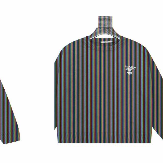 Prada Jacquard Logo Crew Neck Knit Sweater Brand Logo Design: The brand name "Pr