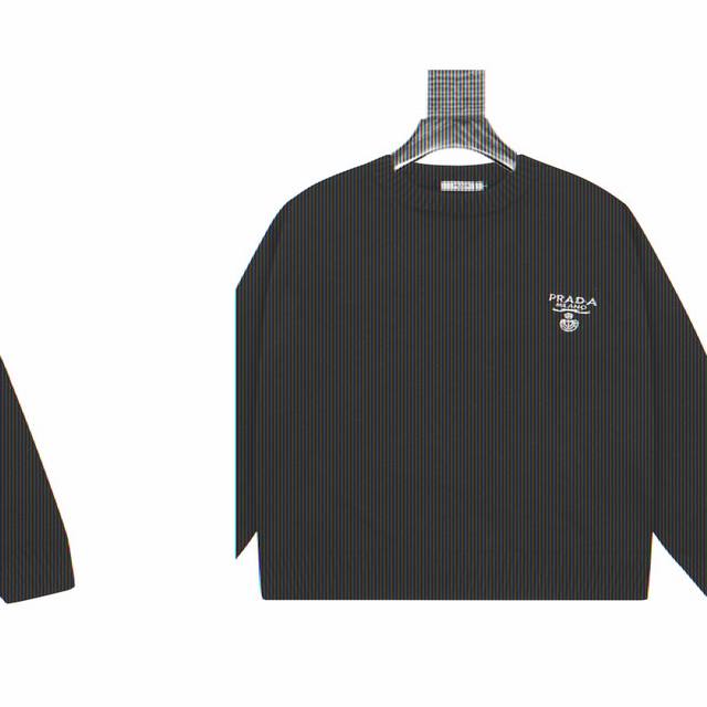 Prada Jacquard Logo Crew Neck Knit Sweater Brand Logo Design: The brand name "Pr