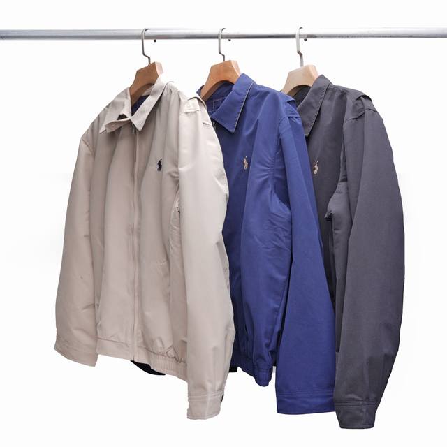 Polo Ralph Lauren Solid Color Lapel Zip-Up Windproof Jacket (Ddd) A lapel jacket