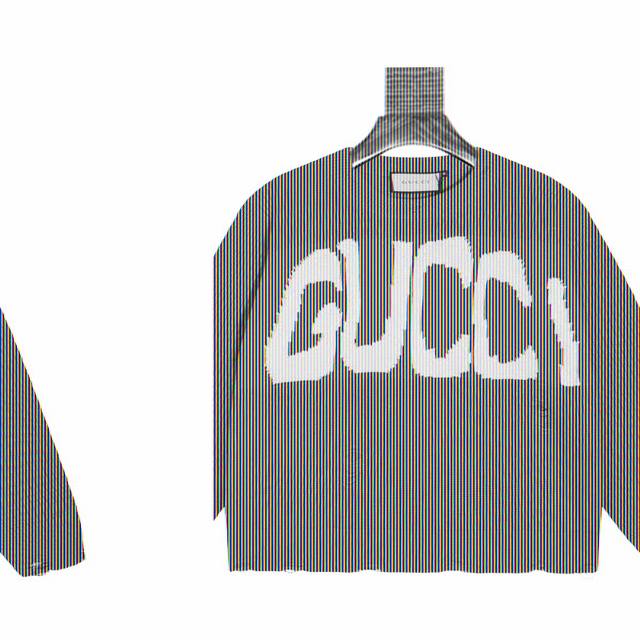 Gucci x Balenciaga Co-branded Crew Neck Knit Sweater with Distressed Design. Bra
