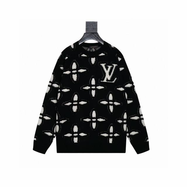 Louis Vuitton (LV) Crew Neck Knit Sweater 1. Jacquard Technique: Knitted using i