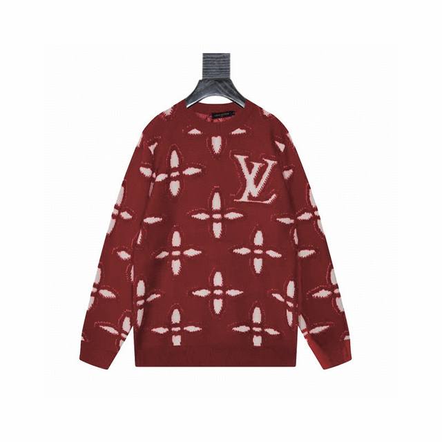 Louis Vuitton (LV) Crew Neck Knit Sweater 1. Jacquard Technique: Knitted using i
