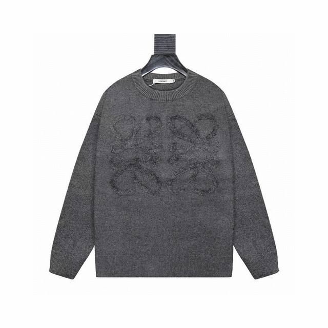 Loewe, a crew neck knit sweater from its iconic Anagram collection. Loewe is a S