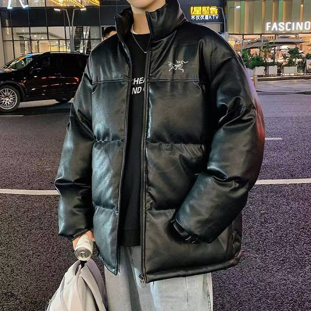 Arc'teryx Autumn/Winter New Leather Cotton Jacket, Couple Stand Collar Leather J