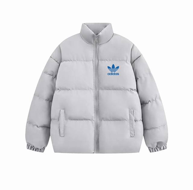 Adidas Originals Loose Down Cotton Jacket with Stand Collar High-quality down co