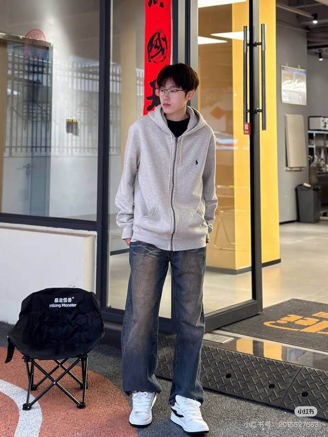 Polo Ralph Lauren Hooded Cardigan Sweatshirt, Unisex, Terry Cloth Sweatshirt. He