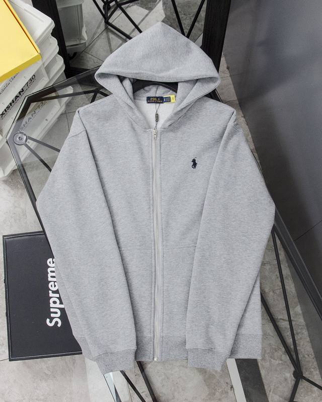 Polo Ralph Lauren Hooded Cardigan Sweatshirt, Unisex, Terry Cloth Sweatshirt. He