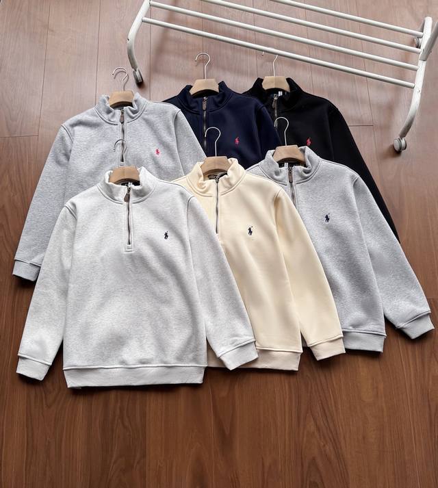 Ralph Lauren Polo Polo Sweatshirt with Half Zipper, High Neck, Long Sleeve, Unis