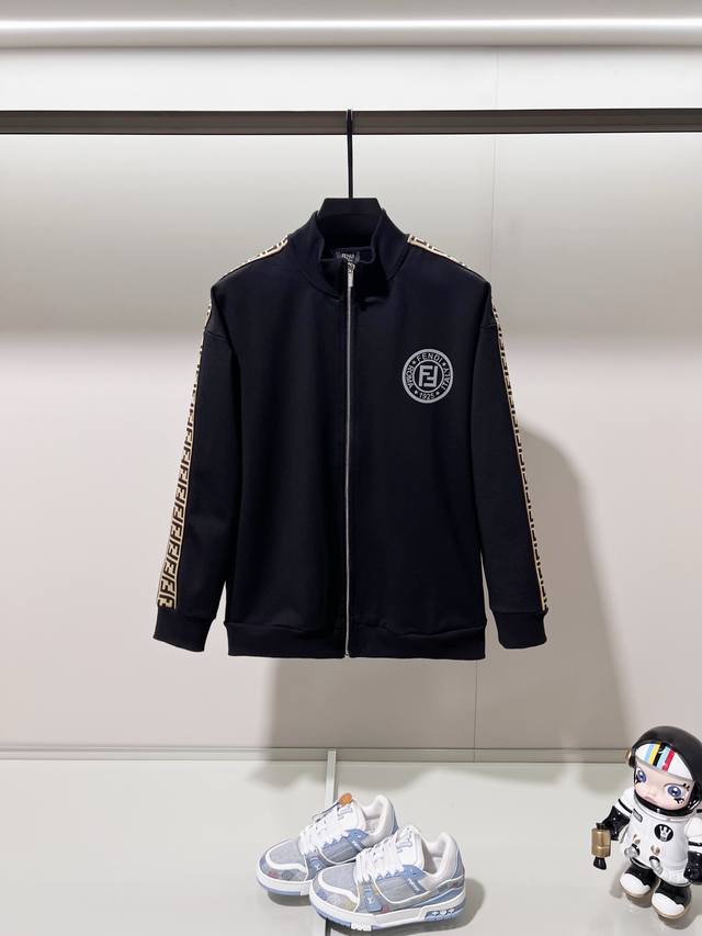 Fendi Custom Fabric Suit Stand Collar Jacket FF Letter Micro-label 1925 Logo Han