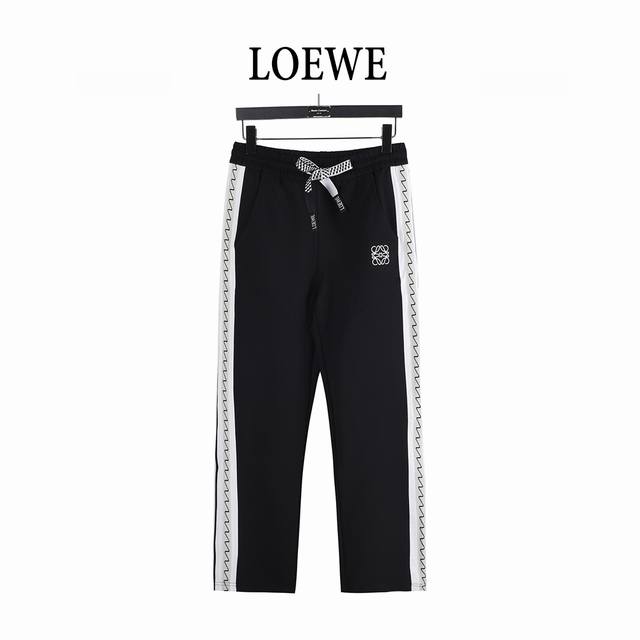 Loewe 25Fw Logo Embroidered Suits Pants with Webbing and Stitching. Made of 400g