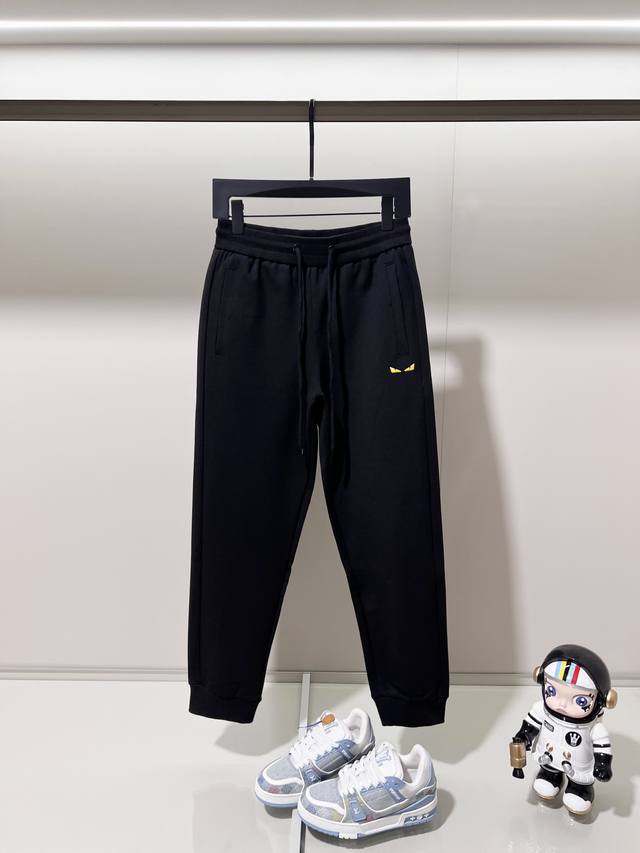 Fendi Custom Fabric Suit Casual Sweatpants Classic Simple Monster Eyes Embroider