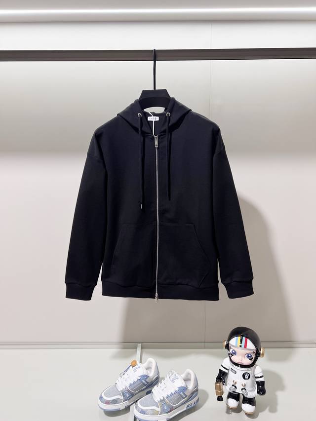 Burberry Custom Fabric Zippered Hooded Jacket Set. Features a minimalist signatu