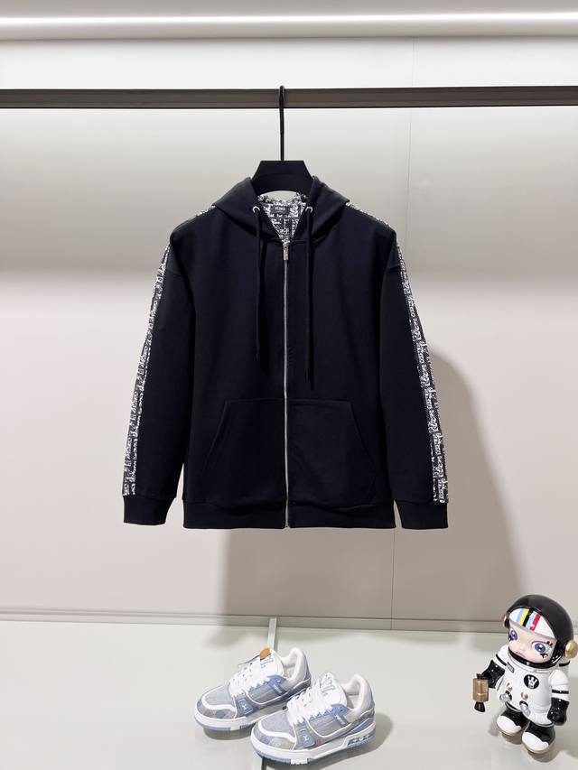 Fendi Custom Fabric Zippered Hooded Jacket Set. Features classic Ff logo on the