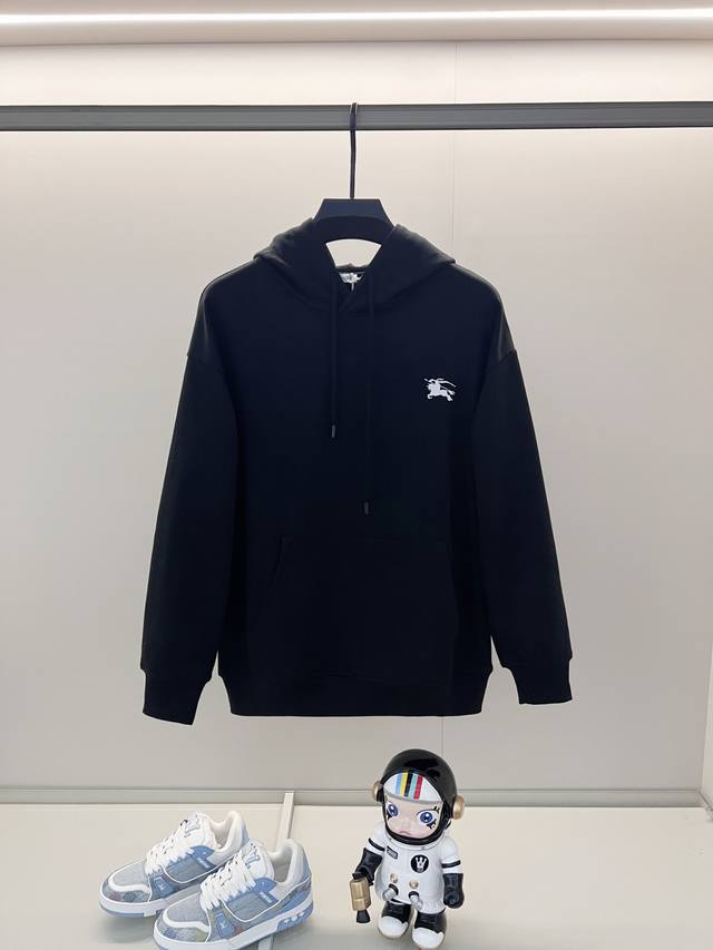 Burberry 420g 100% Cotton Hooded Sweatshirt. Features include a miniature equest