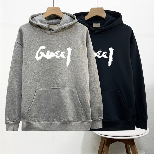 High-quality Gucci hooded sweatshirt, new print, casual men's terry cloth sweats