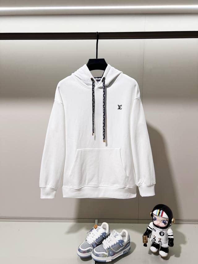 Louis Vuitton 420g 100% Cotton Hooded Sweatshirt. Features include beaded logo,