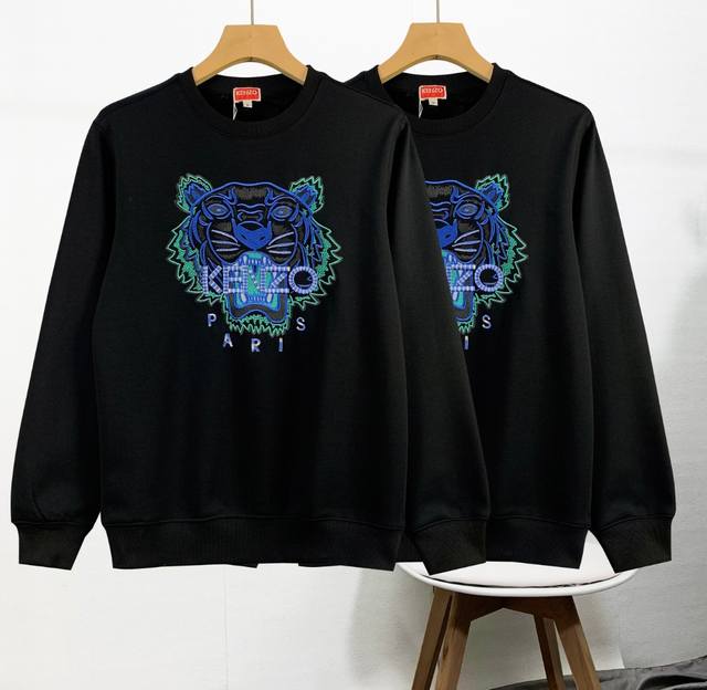 New Arrival: Kenzo 420G Mink Fleece Tiger Head Fleece Sweatshirt. High quality,